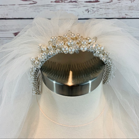 Accessories - Bridal veil with pearl and sparkling beads